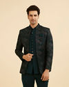Emerald Velvet Elegance Open Jodhpuri Suit